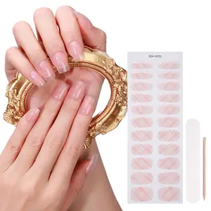 Long Lasting No UV Gel Nails Strips Mermaid Glitter Custom Logo Package Gel Nail Sticker Popular Design Nail Wrap UV Lamp