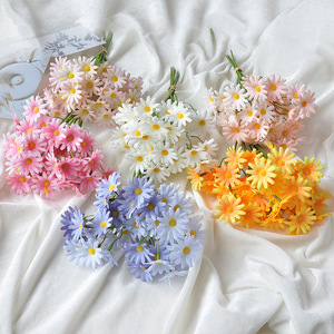 Bouquet de marguerites artificielles Yoshinobu, 50 têtes, fleurs en soie, style pastoral, décoration intérieure, accessoires de mariage - Product Image 1