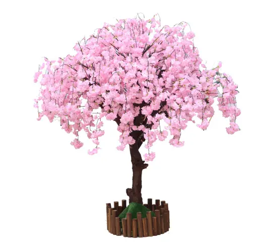 Árvore artificial de alta qualidade, linda flor rosa, flor de cerejeira para casamento, decoração de casamento familiar interna e externa