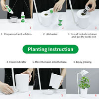 Jardinière hydroponique intelligente d'intérieur avec lumière LED de croissance, en plastique ABS, double usage pour la culture hydroponique et en terre, pour légumes de cuisine à domicile