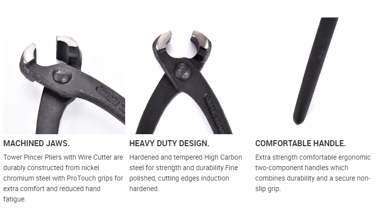 Multifunction Steel Pincer Plier 9inch Wire Cutting End Tower Pincer