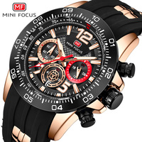 Jam tangan fokus MINI untuk pria, tali silikon tahan air jam tangan kuarsa kronograf relogio masculino 0290
