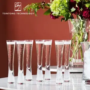 Best Sale Champagne Glitter Flutes Clear Cups Bubble Wine Tulip Cocktail for Bar Party Gift Wedding CLASSIC Fashion Glassware