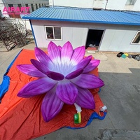 Décoration d'événement Fleur de lotus gonflable blanche, Fleurs de lotus gonflables décoratives à LED pour activités thématiques