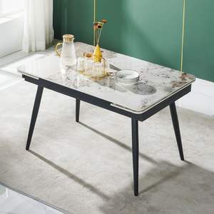 <span class=keywords><strong>Table</strong></span> à manger <span class=keywords><strong>extensible</strong></span> en céramique moderne, meubles pour hôpital, hôtel, école, extérieur, maison, avec pieds en métal - Product Image 4