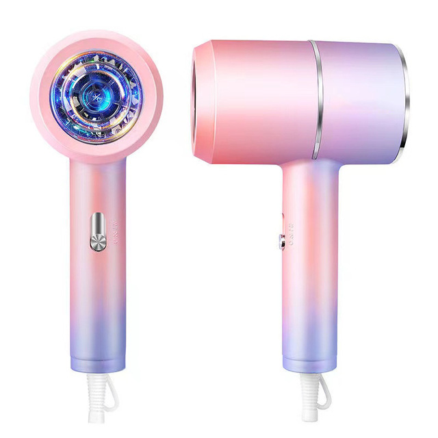 Home Use Best Gift Gorgeous Fast Drying Portable Travel Ionic Gradient pink Purple Hair Blow Dryer