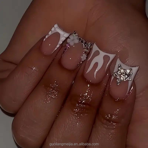 <span class=keywords><strong>Uñas</strong></span> Acrílicas <span class=keywords><strong>de</strong></span> Pico <span class=keywords><strong>de</strong></span> Pato con Cobertura Completa, Estilo Y2K, Coloridas, con Pegamento, Venta al Por Mayor - Product Image 1