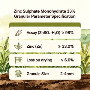 <span class=keywords><strong>Sulfato</strong></span> <span class=keywords><strong>de</strong></span> <span class=keywords><strong>Zinc</strong></span> Monohidratado <span class=keywords><strong>de</strong></span> Grado Agrícola 33% Granular, Fertilizante <span class=keywords><strong>de</strong></span> <span class=keywords><strong>Zinc</strong></span> Soluble en Agua para Aplicación y Mezcla en Suelo - Product Image 4