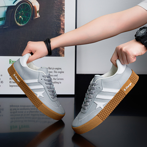 Sneakers Casual da Uomo con Plateau, Tomaia in PU, Dettagli in Camoscio, Suola in PVC, Accenti a Stella e Strisce, Scarpe da Skate - Product Image 5