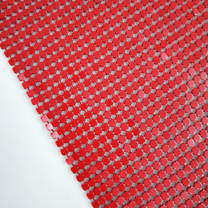 Pintura en aerosol metálica Tela de malla de lentejuelas de metal de aluminio rojo oscuro para vestido de cota de correo - Product Image 6