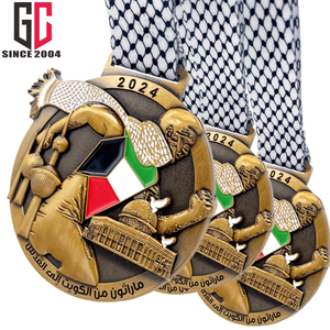 ميدالية ماراثون معدنية رياضية من سبائك الزنك الإمارات دبي الكويت مخصصة 15 عامًا من المصنع - Product Image 4