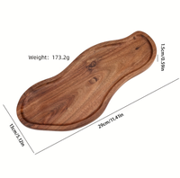 Assiette irrégulière en bois d'acacia pigmenté, style nuage moderne, plateau solide pour petit-déjeuner occidental, idéal pour la maison, le thé, les collations, le pain et les gâteaux