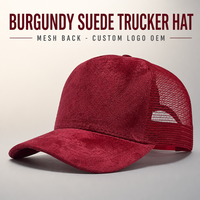 Casquette de baseball trucker personnalisée en daim avec dos en maille, 6 panneaux, snapback, visière incurvée, réglable, unisexe, vente en gros, OEM, faible MOQ