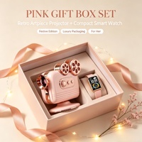 Ensemble cadeau de montre connectée rétro décorative, cadeau exquis pour femmes, en plastique fait main, cadeaux de Noël, de la Saint-Valentin, de la fête des mères