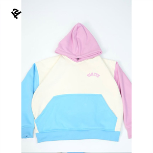 Felpa con Cappuccio Oversize Personalizzata da <span class=keywords><strong>Donna</strong></span>, Rosa Blu <span class=keywords><strong>Beige</strong></span>, Patchwork, Pullover con Cappuccio, Maglione Casual Streetwear - Product Image 2