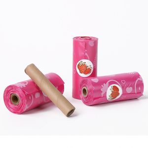 Sacs à déjections canines biodégradables et compostables personnalisés en gros, écologiques, avec poignée, en rouleaux, imprimés - Product Image 3