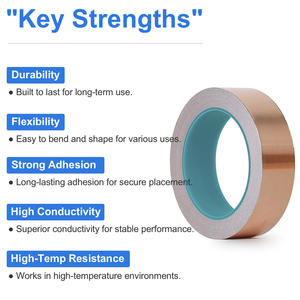 Precio <span class=keywords><strong>de</strong></span> fábrica, venta al por mayor, cinta <span class=keywords><strong>de</strong></span> lámina <span class=keywords><strong>de</strong></span> cobre con adhesivo conductor para protección PCB EMI y protección <span class=keywords><strong>de</strong></span> caracol - Product Image 5