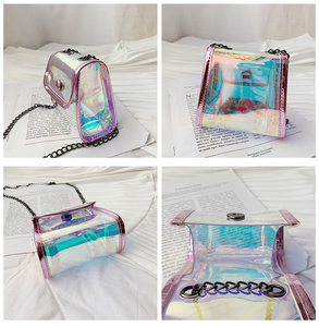 Bolso cruzado holográfico de PVC con láser de gelatina para niños, bolso transparente de lujo para mujer, monedero aprobado por el estadio, concierto a granel - Product Image 6