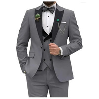 Grosir Pabrik Jas Pria Berkualitas Tinggi Model Mewah, Blazer Slim Fit, Setelan Jas Pria 3 Potong untuk Pernikahan