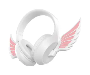 Angel's Glowing Rotating Wings Headset Anime colour over-ear Headphones RGB Led Light Creative Design Private mould factory