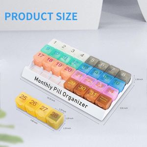 Practical Extra Large Storage Case 32 <b>Removable</b> Grids Monthly Pill Holder Travel Vitamin <b>Box</b> Home Furniture Organizer Custom - Product Image 2