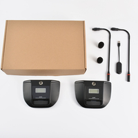 Système de microphone sans fil UHF 4 canaux à col de cygne, micro de bureau à condensateur cardioïde + récepteur pour conférences, présentations et cours