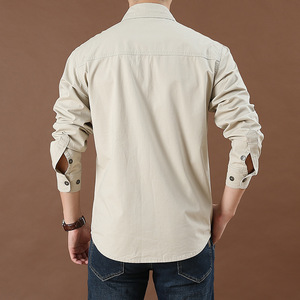 Camisas de Estilo Safari Personalizadas de Alta Calidad para <span class=keywords><strong>Hombre</strong></span>, Camisas de <span class=keywords><strong>Manga</strong></span> <span class=keywords><strong>Larga</strong></span> para <span class=keywords><strong>Hombre</strong></span>, Tallas Grandes, Camisas Casuales - Product Image 2