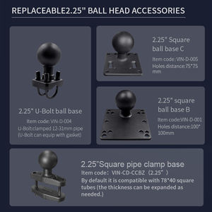 Supports de navigation GPS agricoles Équipement de conduite autonome à usage intensif Support à rotule Bras court Support VESA 2.25" - Product Image 5