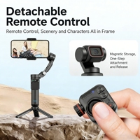 Stabilisateur portable M03 Gimbal-3 - Anti-tremblement, suivi IA du visage, microphone cravate, télécommande sans fil pour caméras vidéo
