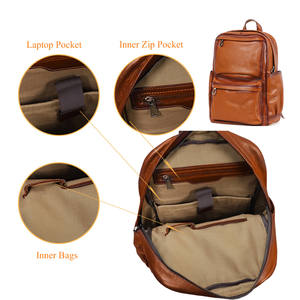 Sac à dos de voyage personnalisé en cuir de vache pleine fleur 100% étanche avec USB et fermeture à glissière fabriqué par Best Backpack Maker - Product Image 3