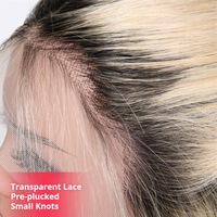 Perruques Courtes Bob en Cheveux Naturels Indiens Pré-Pluckées, Lisses, Transparents, avec Dentelle Frontale Complète, Couleur 1B 613 Blonde, pour Femmes Noires
