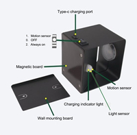 Applique murale magnétique intérieure 7800MAH USB Rechargeable lampe murale LED détecteur de mouvement éclairage intérieur salon lumière de charge