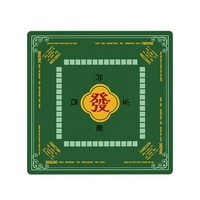 Tapis de Mahjong Personnalisé Antidérapant en Caoutchouc avec Sac de Transport à Cordon, Motif Floral Éléphant pour Jeu à Domicile