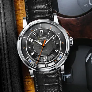 นาฬิกาอัตโนมัติ seiko เดิม Suppliers-นาฬิกาข้อมือผู้ชาย LOBINNI 16028 Seiko,นาฬิกากลไกอัตโนมัติเรืองแสงวันที่อัตโนมัติสำหรับผู้ชาย