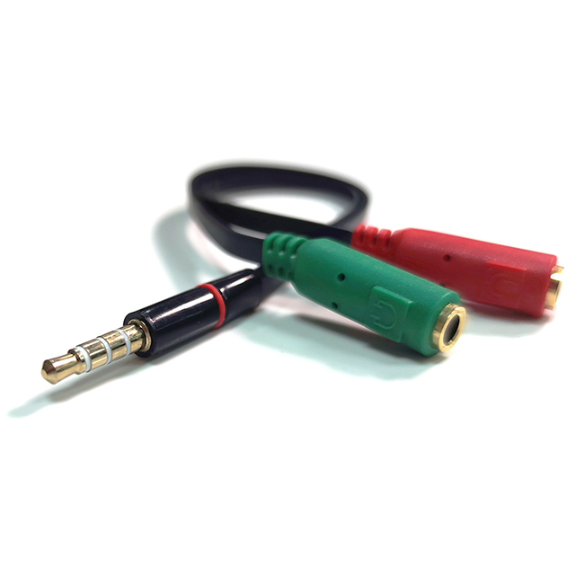 3.5mm Female to 2 Dual 3.5mm Male Headphone Mic Audio Y Splitter Cable Microphone Stereo Jack Earphones Port Cord Gaming Headset