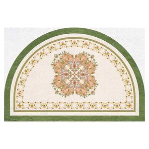 Tapis de porte demi-cercle floral en fibre de polyester, résistant à la poussière, pour l'entrée et la maison - Product Image 3