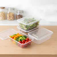 Boîtes à repas rectangulaires jetables Yangrui 17oz 22oz 25oz, contenants de préparation de repas de qualité supérieure en plastique transparent