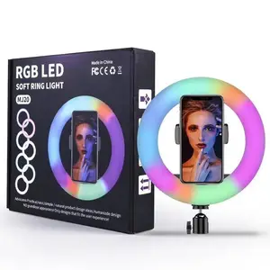 MJ36 RGB填充彩色现场美容环形灯14英寸发光二极管填充环形灯带三脚架摄影照明上市