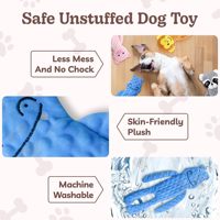 Jouets pour chiens en tissu durable, sans rembourrage, en peluche, avec anneau qui couine, écologiques, pour chiots de petite et moyenne taille, pour jouer à l'intérieur et à l'extérieur, 20 m