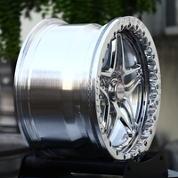 Jantes Beadlock forgées 17x10 17x10.5 5x114.3 entièrement polies en aluminium 6061 T6 certifiées DOT pour Mustang GT S550, jantes de rue et de piste