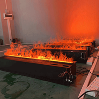 Cheminée électrique à vapeur d'eau 3D murale avec écran LED multicolore à effet flamme pour décoration intérieure