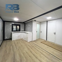 Maison Modulaire Préfabriquée Personnalisée de 20 ou 40 pieds, Tiny House Extensible avec 2, 3 ou 4 Chambres, Bureau, Jardin, Toilettes et Cuisine