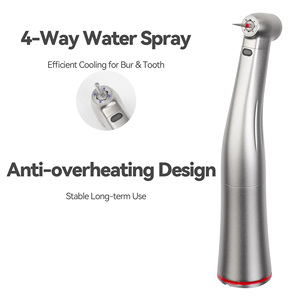 Manipolo Chirurgico Dentale X95 X95L in Acciaio Inox a Bassa Velocità con Fibra Ottica LED Contrangolo 1:5 4 Fori a Pressione - Product Image 5