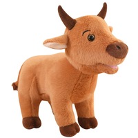 Peluche de simulation transfrontalière en coton PP, modèles bœuf, buffle d'eau, vache jaune, yack, poupée en tissu pour enfants, cadeau d'événement, 14 ans