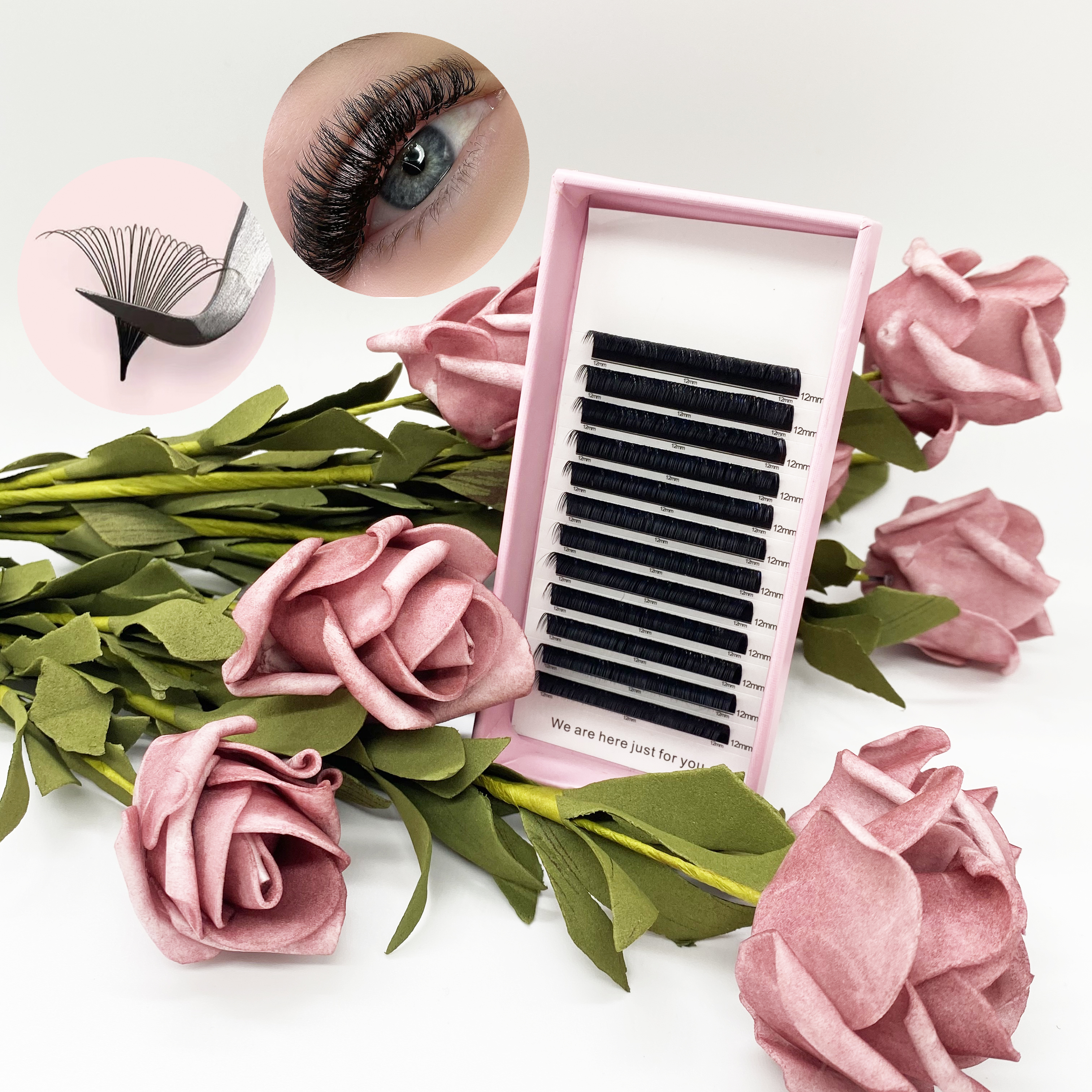 Лас-наращивание Мега объем частные этикетки Шелковый легко раздувает объем оптовая продажа ресниц для наращивания