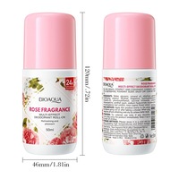 Roll-on parfumé à la rose 50ml, senteur florale fraîche longue durée, huile parfumée hydratante et déodorante pour femme, usage quotidien
