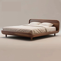 Lit en bois massif en noyer noir d'Amérique du Nord, lit simple en bois pour petite chambre, nouveau lit double en bois de style chinois