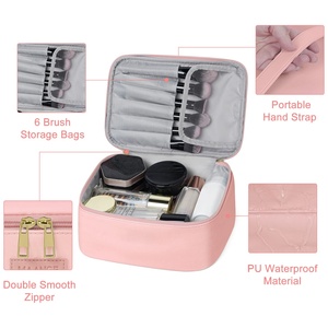 For Women Leather Luxury Organizer Professional Custom Logo Travel Customized Toiletry Makeup Cosmetic Bag - Product Image 3