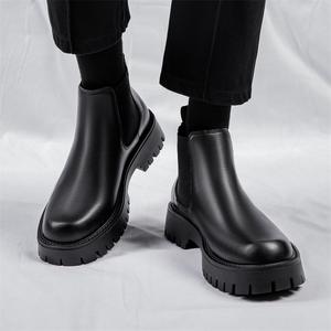 Bottes Chelsea en cuir pour hommes, bottes d'hiver à la cheville de haute qualité, vente en gros d'usine - Product Image 1