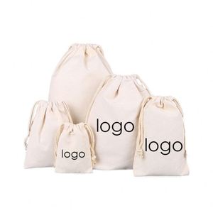 Custom Cotton Canvas Drawstring Cotton <b>Bag</b> Bunched Mouth Cotton Hemp Drawstring Storage <b>Bag</b> Pocket - Product Image 3
